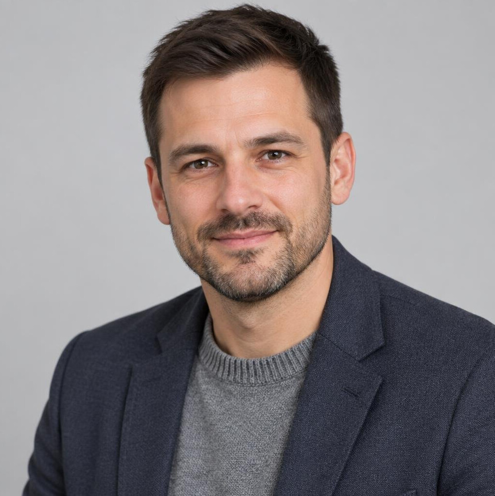 Studio portrait of a Croatian man editorial researcher