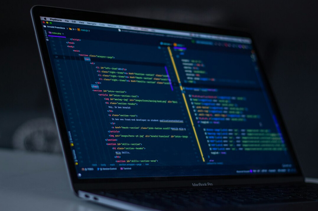 coding on laptop